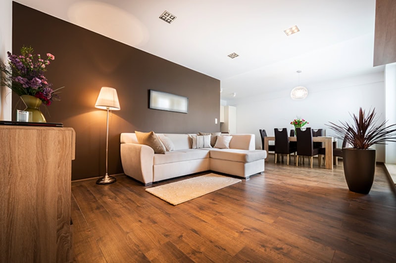 Large, tidy living room.